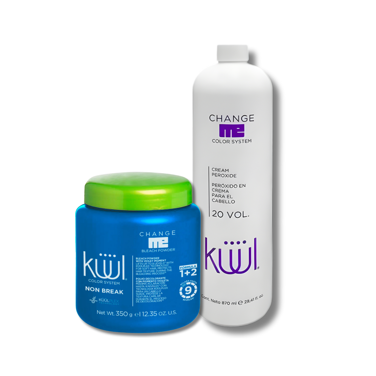 DECOLORANTE KUUL NON BREAK 9 NIVELES 350GR C/PEROXIDO 20VOL.