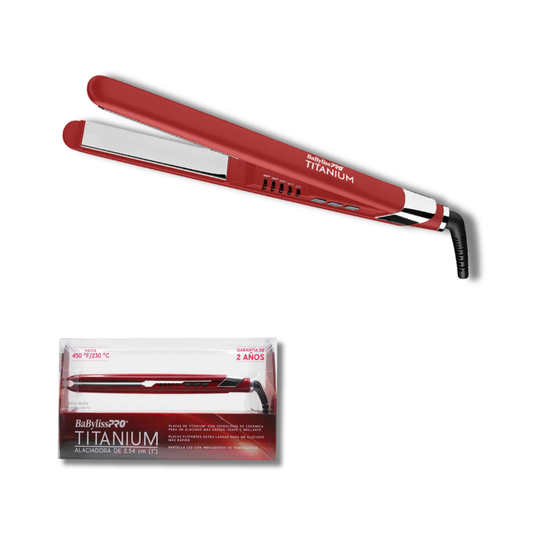 PLANCHA DE NANO TITANIO BABYLISS ROJA 1" BT130TRES
